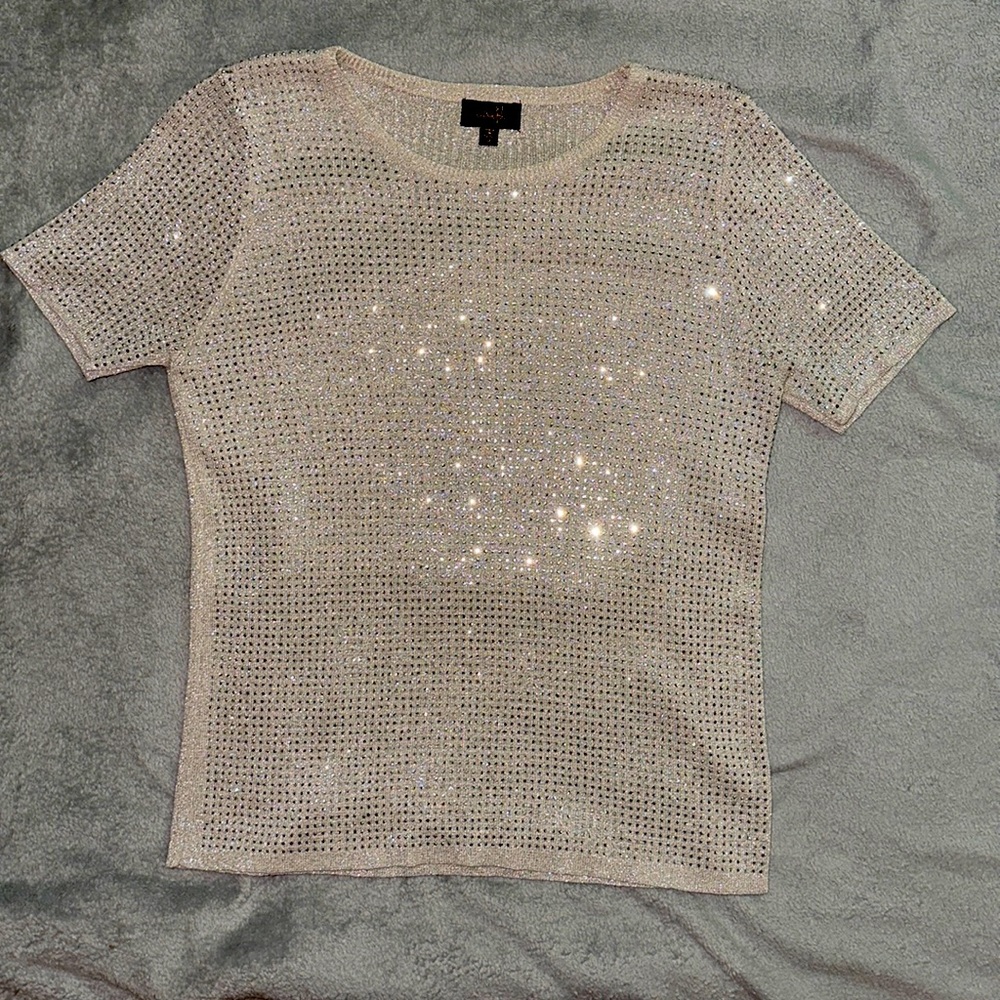 ontWelfth shiny beads top | size medium